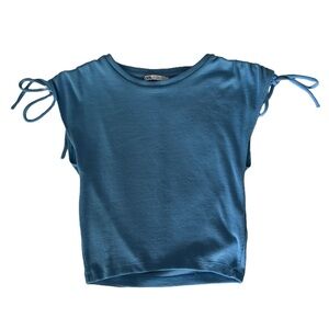 Zara Tie Cap Sleeve Ribbed Tee